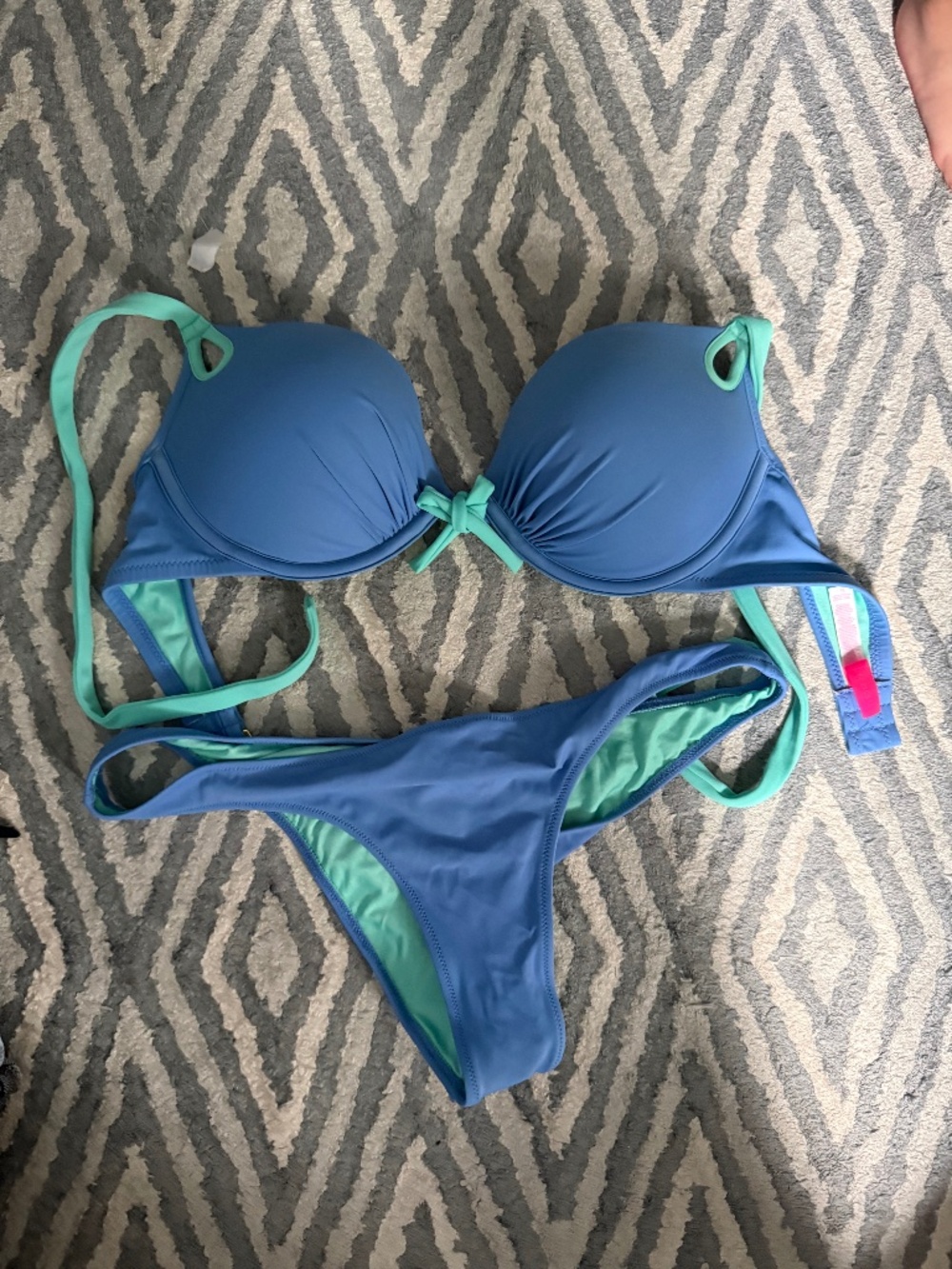 Victoria secret 2 tone blue swim suit
